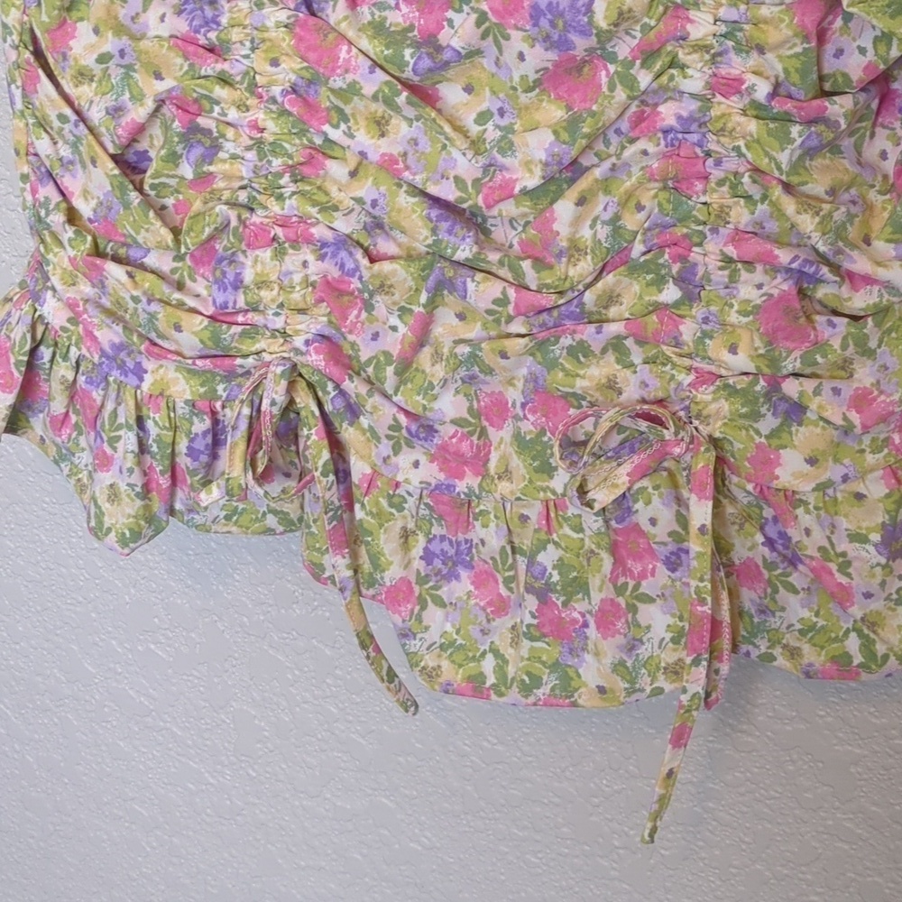 Blashe multicolored floral sleeveless ruched bodycon mini dress - Picture 5 of 9